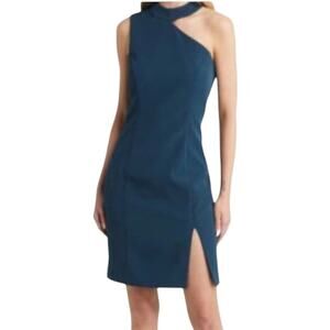*NWOT French Connection Echo Crepe One Shoulder Mini Dark Teal Dress - Sz 6